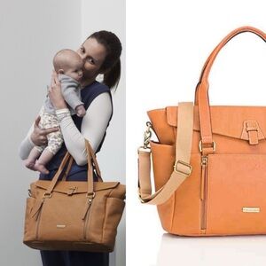 Storksak Emma Diaper Bag in Leather Tan